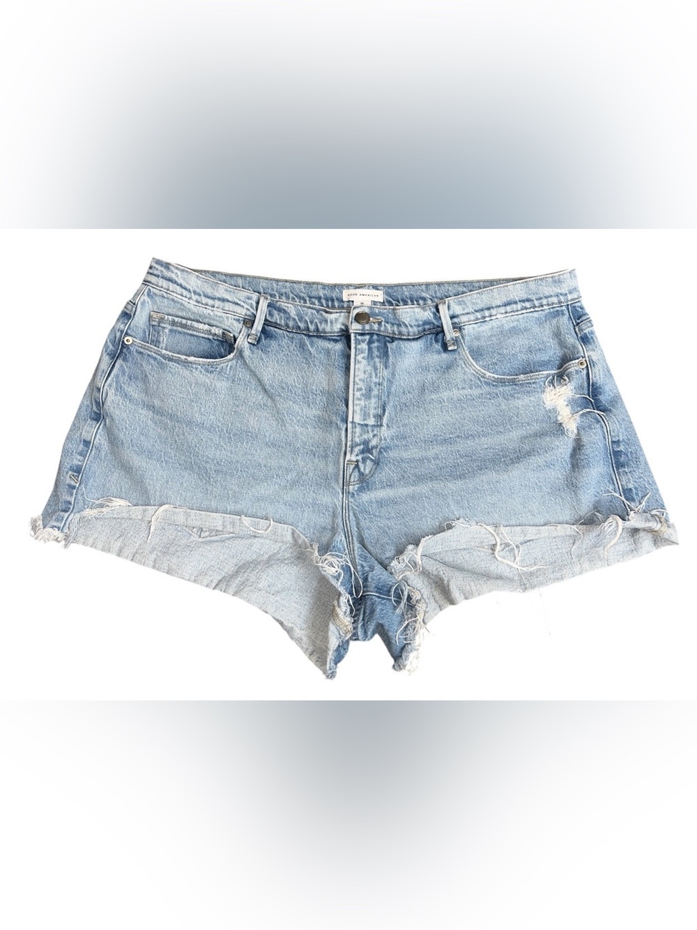 Good American 16 ‘90s Denim Jeans Shorts High Rise Classic Womens Cutoffs